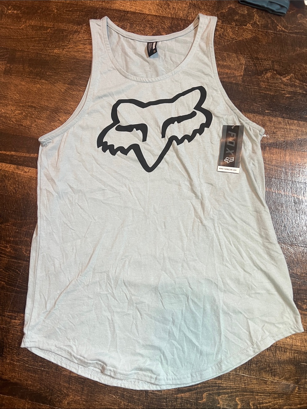 Fox Light blue Tank Top with Black Fox Head Logo